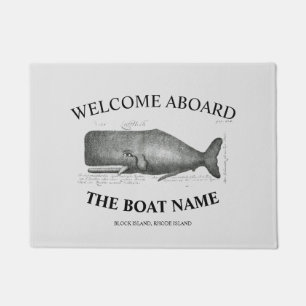 Personalised your boat name nautical whale custom doormat