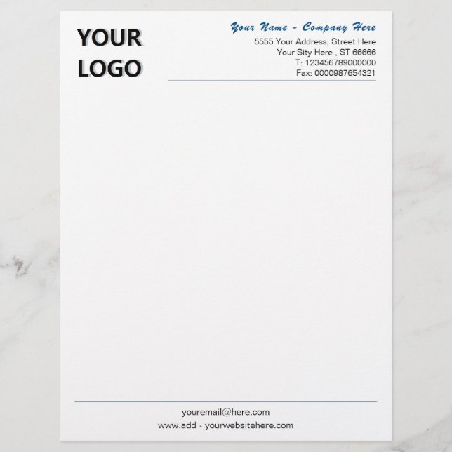 Personalised Your Business Letterhead with Logo (Front)