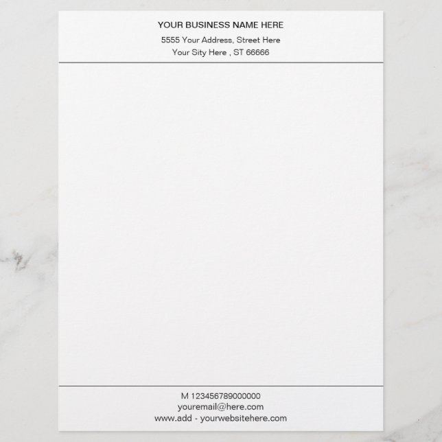 Personalised Your Business Letterhead with Logo (Front)