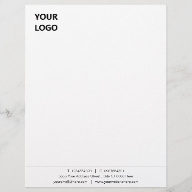 Personalised Your Business Letterhead with Logo (Front)