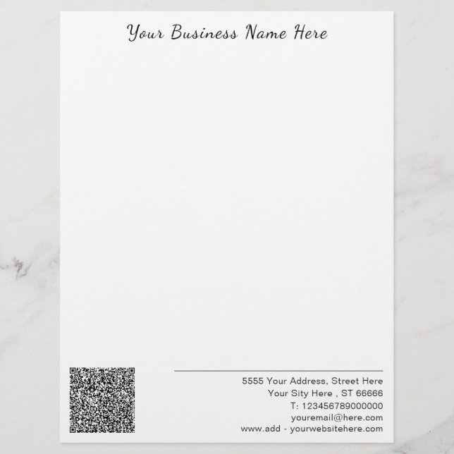 Personalised Your Business Letterhead with QR Code (Front)