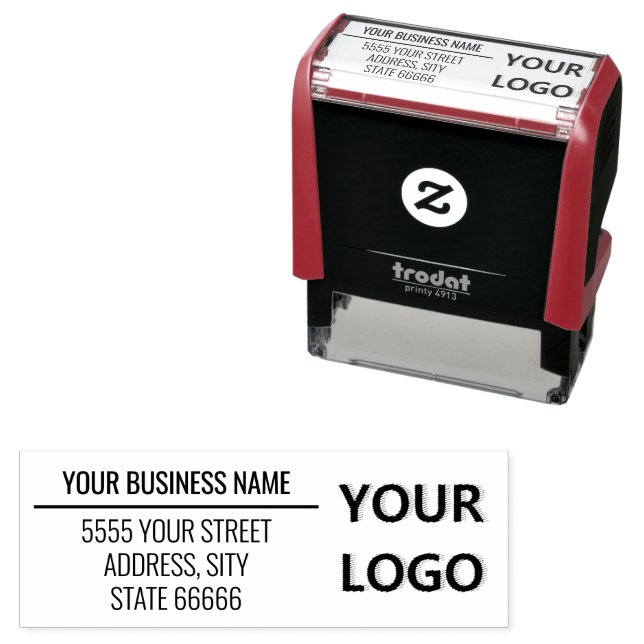 Personalised Your Business Logo Address Stamps (In Situ)