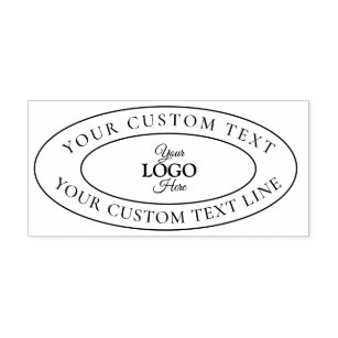 Create Your Own Modern Round Custom Business Logo Rubber Stamp | Zazzle