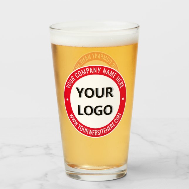 Personalised Your Business Logo Text Branded Glass (Front Filled)