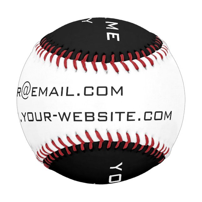 Personalised Your Business Name Text Info Baseball (Front)