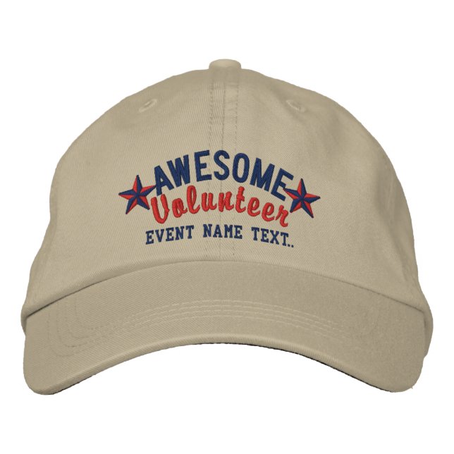 Personalised Your Cap Awesome Volunteer Embroidery (Front)