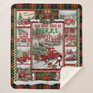 Personalised Your Day Merry And Bright, Christmas Sherpa Blanket