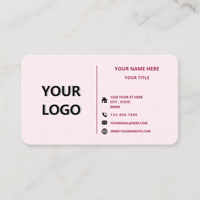 Personalised Your Design Business Card Example (Front)