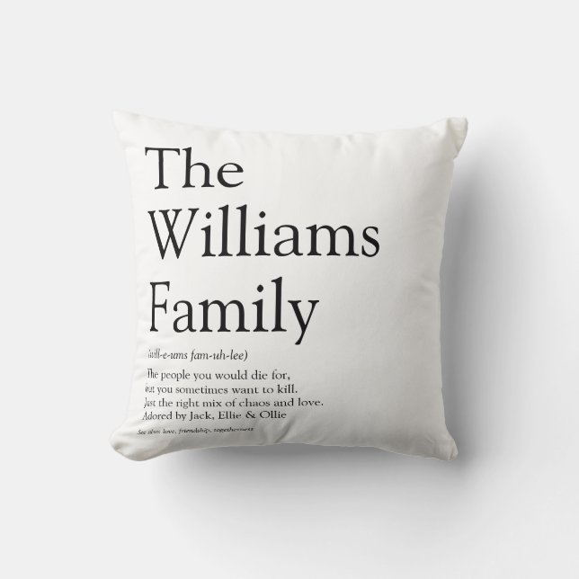 Personalised Your Family Definition Cushion (Front)