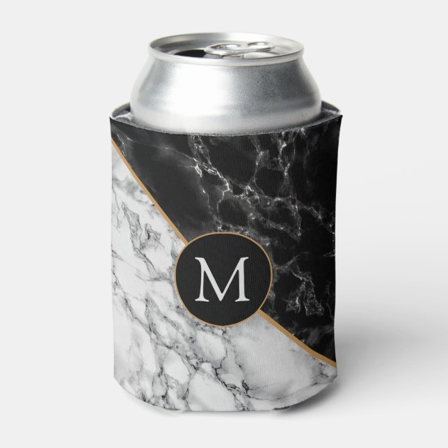 Personalised Your Letter Can Cooler Marble Check (Can Front)