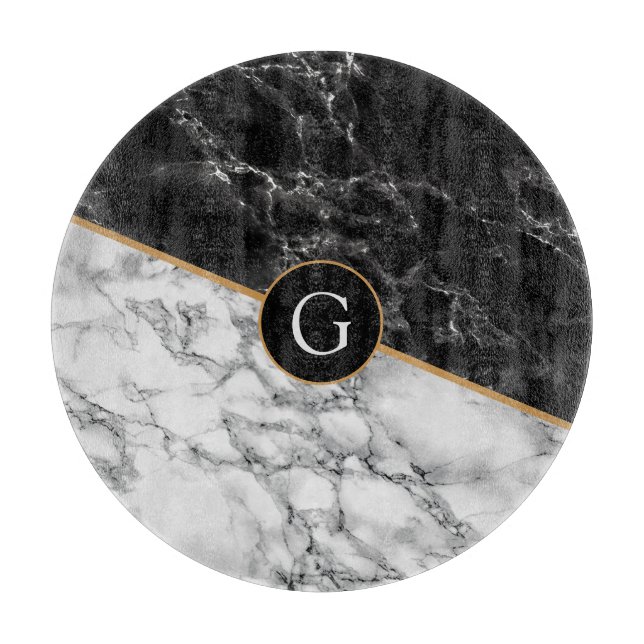 Personalised Your Letter Marble Cutting Board (Front)