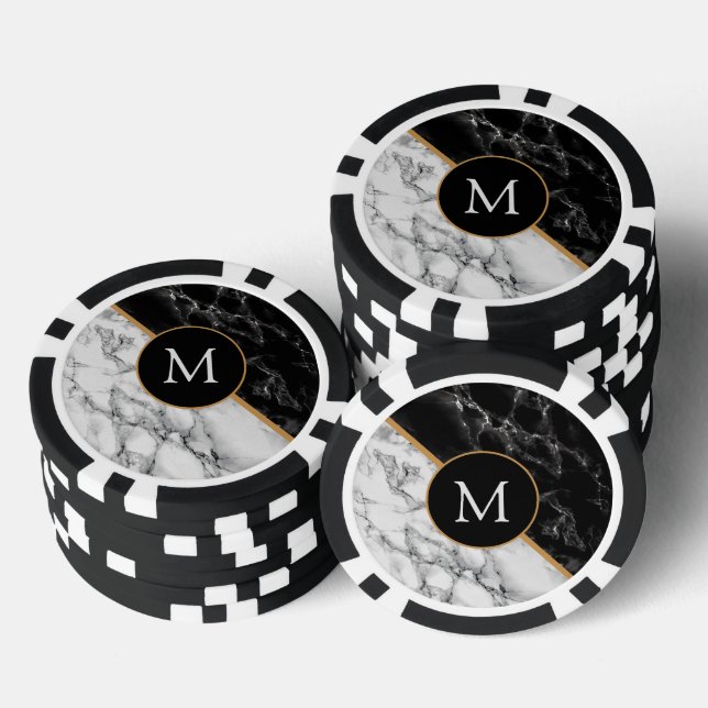Personalised Your Letter Marble Poker Chips (Stack)
