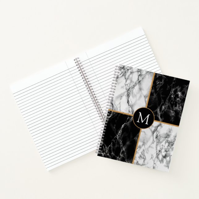 Personalised Your Letter Notebook Marble Design (Inside)