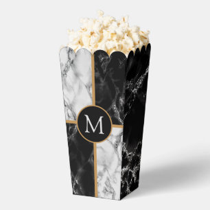 Personalised Your Letter Popcorn Box Marble Design