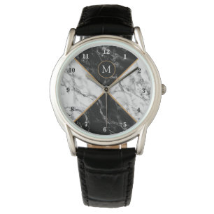 Personalised Your Letter Watch Gift Marble Design