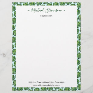 Personalised Your Letterhead with Leaves Frame