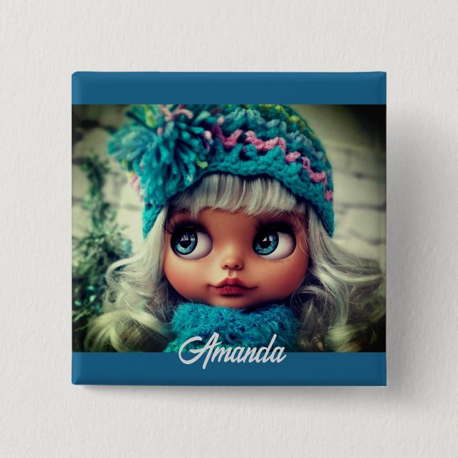 Personalised your logo text space name company edi 15 cm square badge (Front)