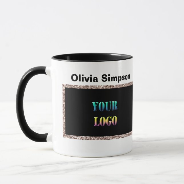 Personalised your logo text space name company edi mug (Left)