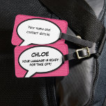 Personalised YOUR LUGGAGE IS READY FOR TAKE OFF! Luggage Tag<br><div class="desc">Give your luggage some Wham! Bang! Pow! and it will scream out at you on the luggage belt. Personalise with your name and contact details or a loved one to create a unique gift. Designed by Thisisnotme©</div>
