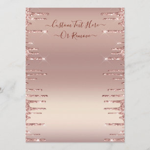 Personalised Your Menu Rose Gold Blush Glitter