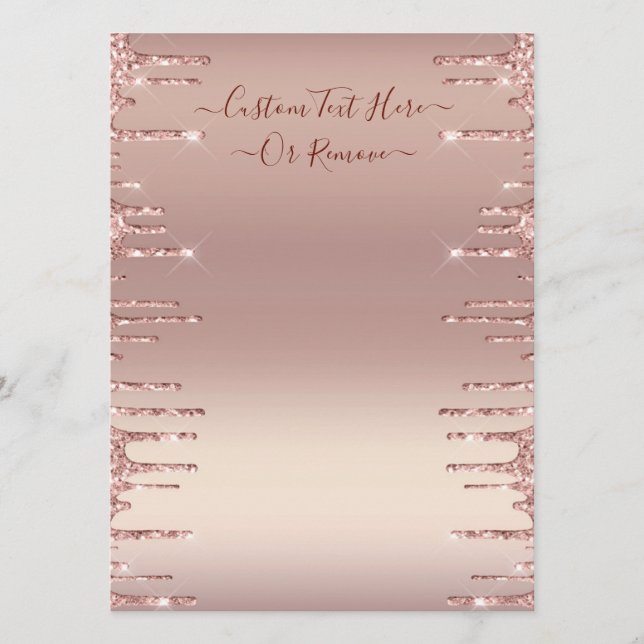 Personalised Your Menu Rose Gold Blush Glitter (Front)