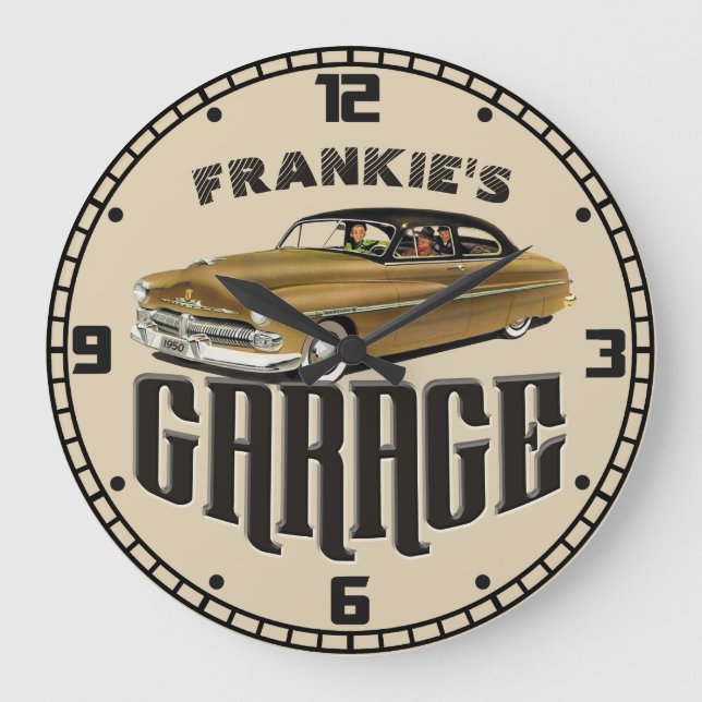 Personalised YOUR NAME 1950 Mercury Merc Garage Large Clock (Front)