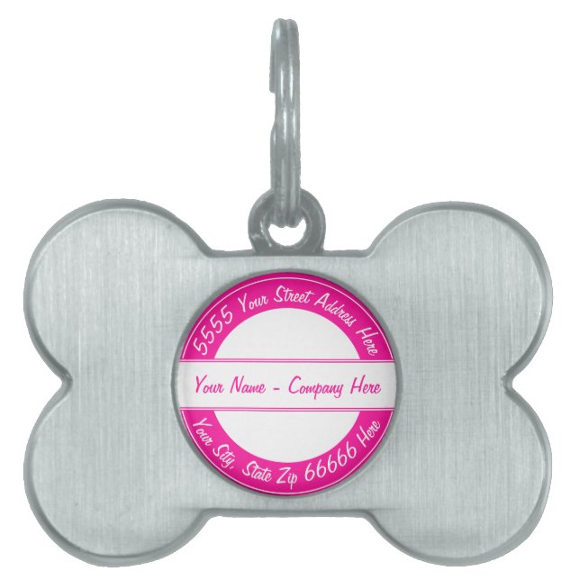 Personalised Your Name Address Pet ID Tag Template (Front)