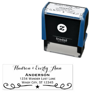 Personalised Your Name and Address Antlers Self-inking Stamp