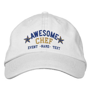 Personalised Your Name Awesome Chef Embroidery Embroidered Hat