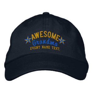 Personalised Your Name Awesome Grandma Embroidery Embroidered Hat