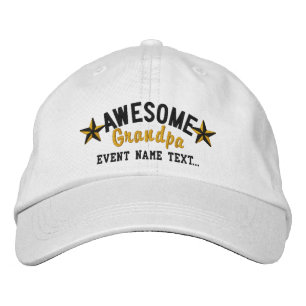Personalised Your Name Awesome Grandpa Embroidery Embroidered Hat