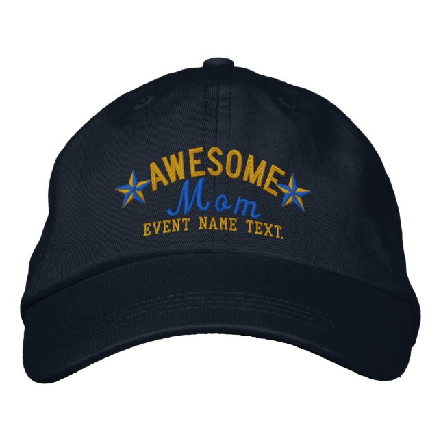 Personalised Your Name Awesome Mum Embroidery Embroidered Hat (Front)