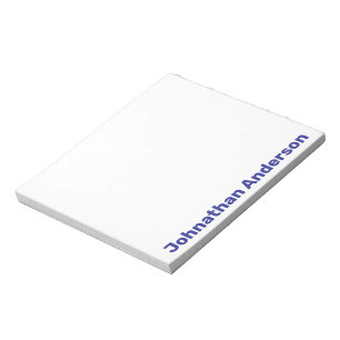 Personalised Your Name Blue and White Notepad