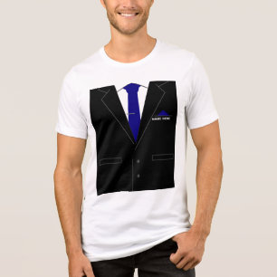 Personalised Your Name Business Suit and Tie Funny Tri-Blend Shirt