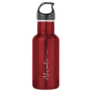 Personalised Your Name Elegant Floral Water Bottle