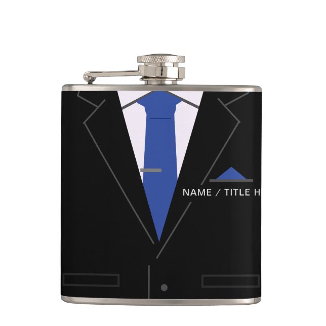 Personalised Your Name Flask Funny Business Gift (Front)