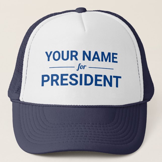 Personalised Your Name for President Custom Colour Trucker Hat (Front)