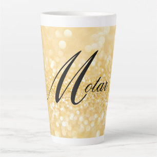 Personalised Your Name Golden style Latte Mug