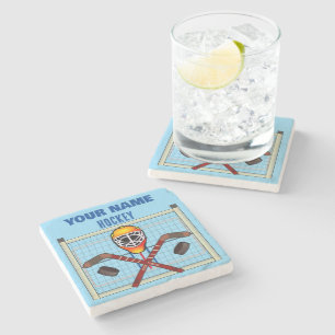 Personalised YOUR NAME Hockey Stone Coaster