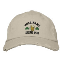 Personalised Your Name Irish Pub Embroidered Hat