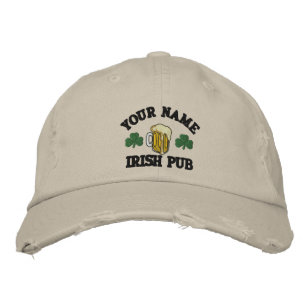 Personalised Your Name Irish Pub Embroidered Hat