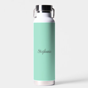 Personalised Your name Mint Script Wedding Water Bottle