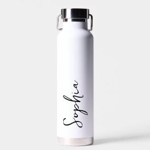 Personalised Your Name Script White Wedding Water Bottle