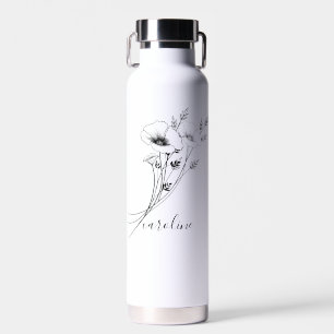 Personalised Your Name Wildflowers Water Bottle