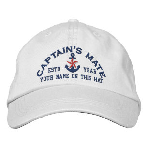 Personalised Your Name Year Captain's Mate Star Embroidered Hat