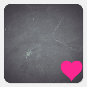 Personalised Your Own Black Chalkboard Pink Heart Square Sticker