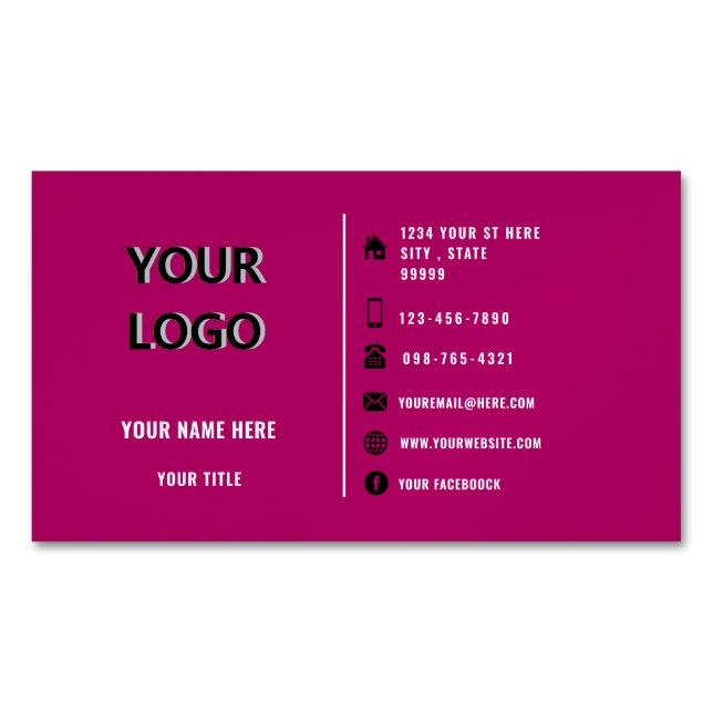 Personalised Your Own Design Business Card Magnet (Front)