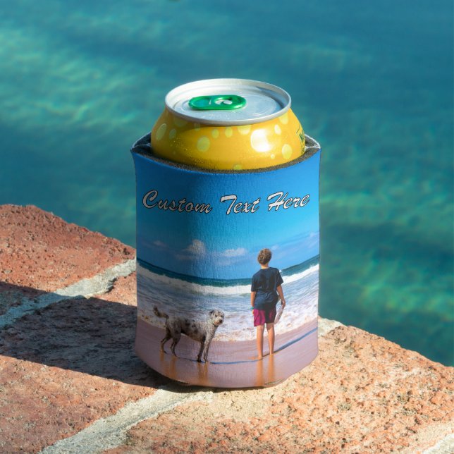 Personalised Your Pet Photo Can Cooler Custom Text (In Situ Pool)