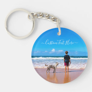 Personalised Your Pet Photo Keychain Custom Text
