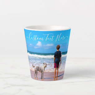 Personalised Your Pet Photo Latte Mug Custom Text
